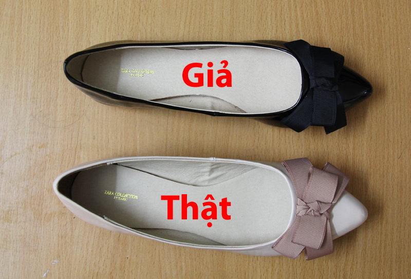 Phân biệt giày Zara auth và fake