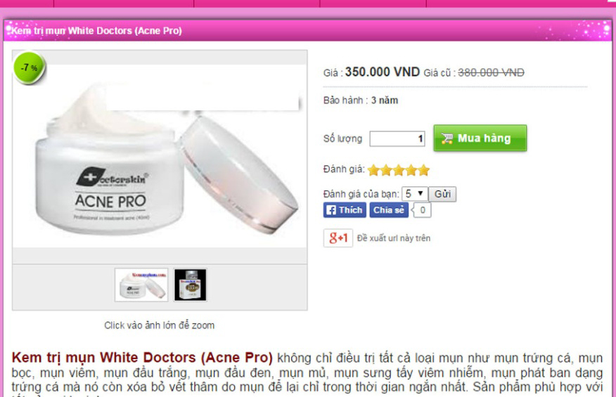 Hàng nhái mỹ phẩm White Doctors vẫn được rao bán rộng rãi trên mạng