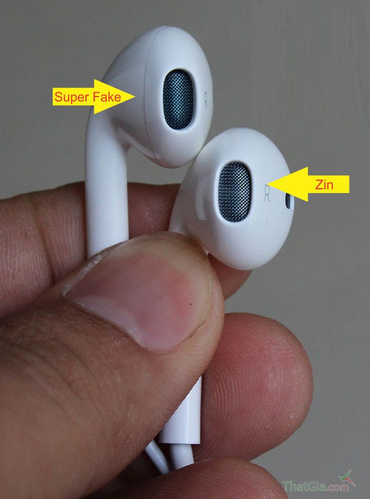 Phần tai nghe iPhone thật và giả khác nhau rõ ràng