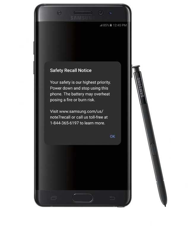  Sẽ có khuyến cáo đổi mới hiển thị ngay trên giao diện Galaxy Note7 cũ 